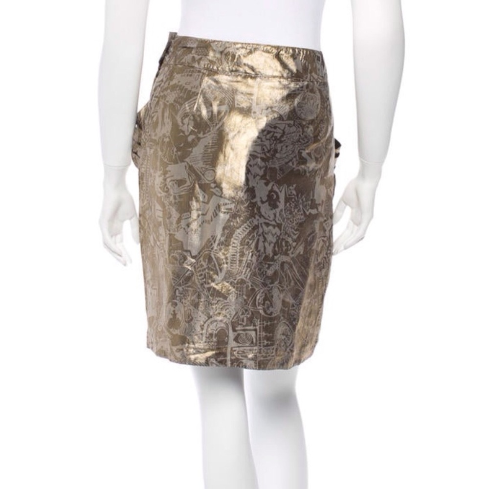 See By Chloe Gold Metallic Mini Skirt - Picture 2 of 4